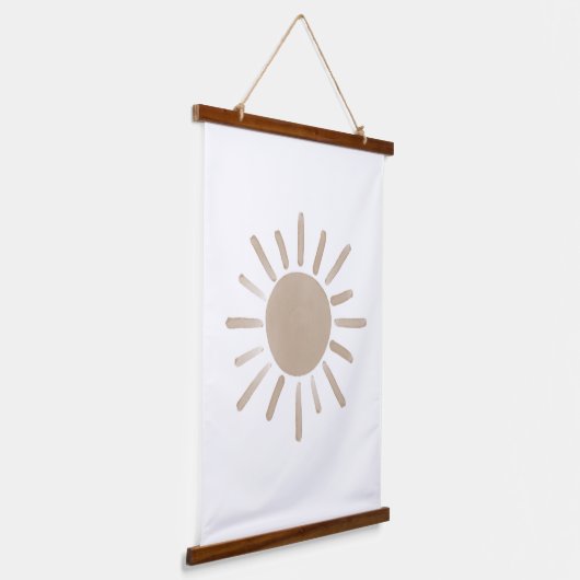Neutral Sun Boho Nursery Decor Hangend Wandkleed (Gebogen)