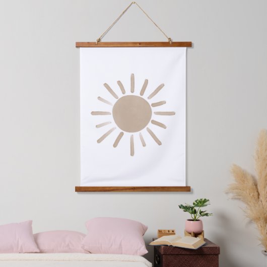 Neutral Sun Boho Nursery Decor Hangend Wandkleed (Slaapkamer)