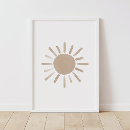 Neutral Sun Boho Nursery Decor Poster