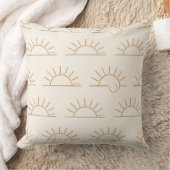 Neutral Sun Pillow | Beige Boho Throw Pillow Kussen (Deken)