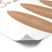 Neutral Surfboard Baby shower Favorieten Gastenboe Poster (Hoek)