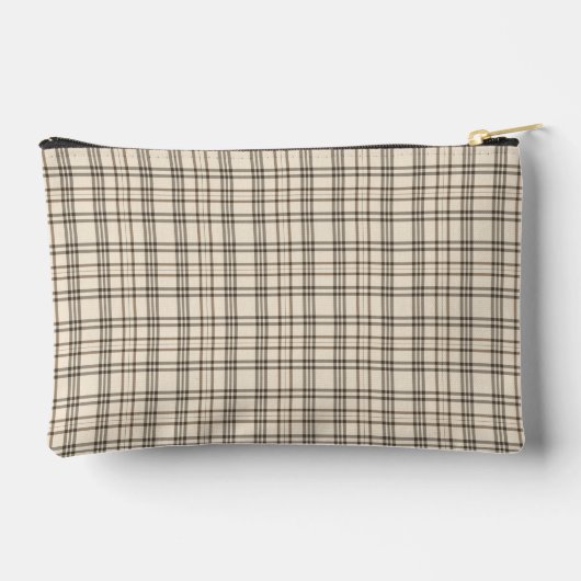 Neutral Tan and Beige Fine Tartan Etui (Achterkant)