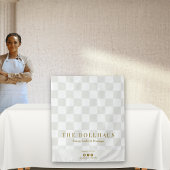Neutral Tan Checkered Business Name Table Runner Wandkleed