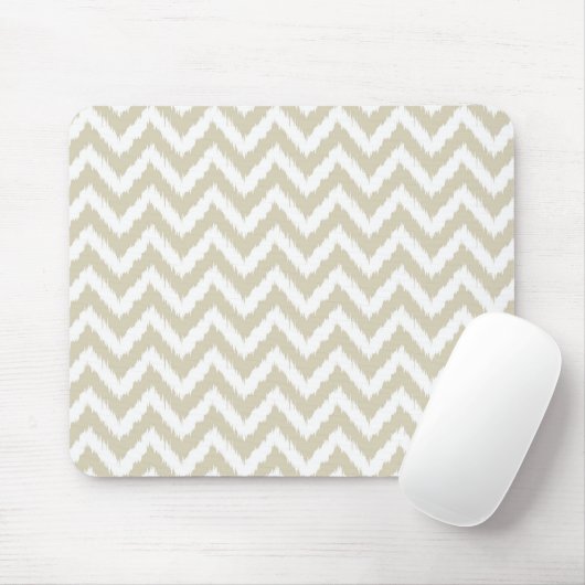 Neutral Tan Chevron Pattern Muismat (Met muis)