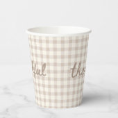 Neutral Tan Gingham Papieren Bekers (Links)