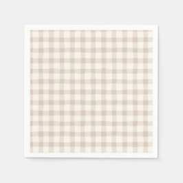 Neutral Tan Gingham Servet