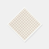 Neutral Tan Gingham Servet (Hoek)