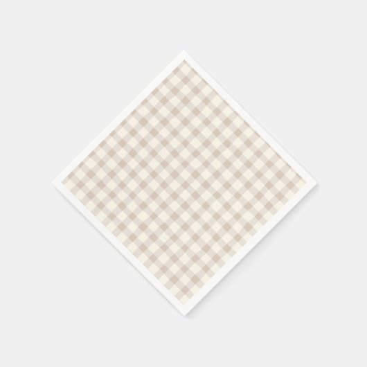 Neutral Tan Gingham Servet (Hoek)