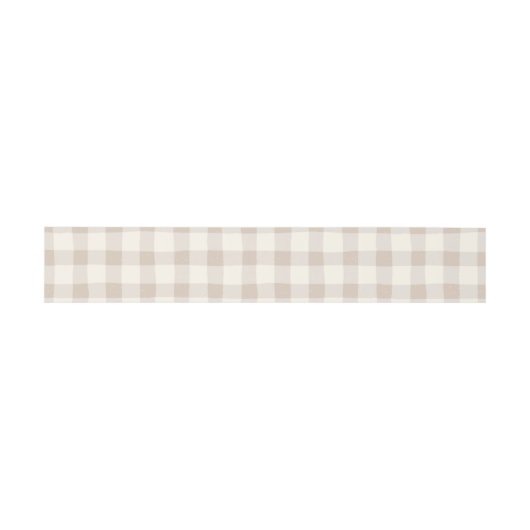 Neutral Tan Gingham Uitnodigingen Wikkel (Vlak)