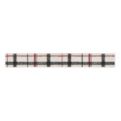 Neutral tartan white black and red grosgrain lint (Voorkant)