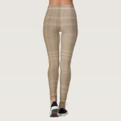 Neutral Taupe Brown Beige Classic Plaid Leggings (Achterkant)