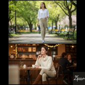 Neutral Taupe Brown Beige Classic Plaid Leggings