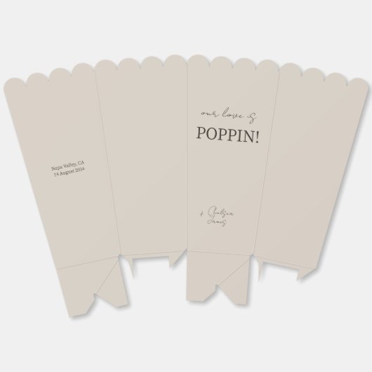 Neutral Taupe | Chic Couple Popcorn Bedankdoosjes (Ongevouwen)