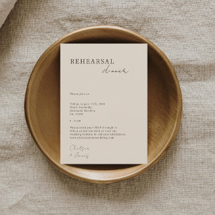 Neutral Taupe Chic minimalistische bruiloft repe Informatiekaartje