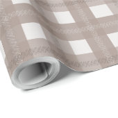 Neutral Taupe Christmas Plaid Pattern Cadeaupapier (Rol Hoek)
