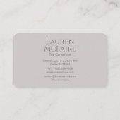 Neutral Taupe Gray Monogram Business Card Visitekaartje (Achterkant)