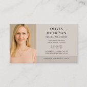Neutral Taupe Real Estate Broker Photo Visitekaartje (Voorkant)