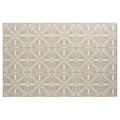Neutral Taupe White Bunny Rabbit Medallion Design Stof (Fat Quarter)