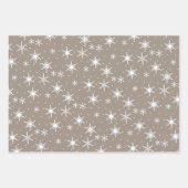 Neutral Taupe Winter Holiday Snowflake Patroon Inpakpapier Vel (Voorkant)