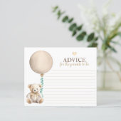 Neutral Teddy Bear Baby shower advies Kaart (Staand voorkant)
