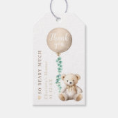 Neutral Teddy Bear Baby shower Bedankt Label Cadeaulabel (Voorkant)