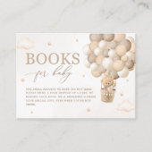 Neutral Teddy Bear Baby shower Boek Aanvraag Informatiekaartje (Voorkant)