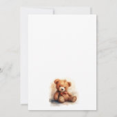 Neutral Teddy Bear Baby Shower Kaart (Achterkant)
