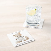Neutral Teddy Bear Baby shower Onderzetters (Insitu)