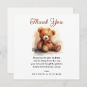Neutral Teddy Bear Baby Shower Thank You Bedankkaart (Voorkant / Achterkant)