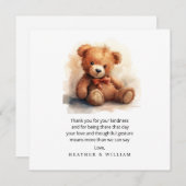 Neutral Teddy Bear Baby Shower Thank You Bedankkaart (Voorkant / Achterkant)