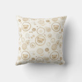 Neutral Teddy Bear Circle Pattern Beige Baby (1) Kussen (Achterkant)