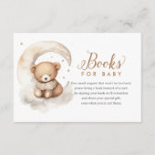 Neutral Teddy Bear Moon Baby shower Boeken voor Ba Informatiekaartje (Voorkant)