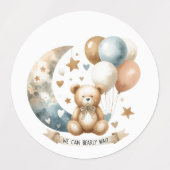 Neutral Teddy Gender Reveal - Sticker (Design 1)
