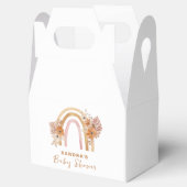 Neutral Terracotta Boho Regenboog Bloemen Baby sho Bedankdoosjes (Geopend)