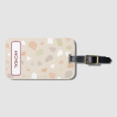 Neutral Terrazzo Pattern Background Bagagelabel (Voorkant (horizontaal))