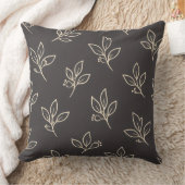 Neutral Throw Pillow | Modern Leaf Cushion Kussen (Deken)