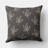 Neutral Throw Pillow | Modern Leaf Cushion Kussen (Achterkant)