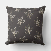 Neutral Throw Pillow | Modern Leaf Cushion Kussen (Voorkant)