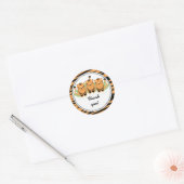 Neutral Tiger Triplets Baby shower Dank je wel Ron Ronde Sticker (Envelop)