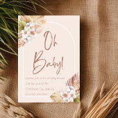 Neutral Tone Boho Baby shower Invitation Kaart