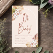 Neutral Tone Boho Baby shower Invitation Kaart