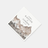 Neutral Tone Mountain Wedding Napkins Servet (Hoek)