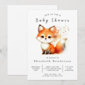 Neutral Tones Animal Fox Baby shower Kaart (Voorkant / Achterkant)