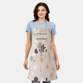 Neutral Tones Cooking Schort met Kruiden Silhouet (Gedragen)