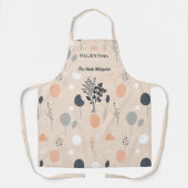 Neutral Tones Cooking Schort met Kruiden Silhouet (Voorkant)