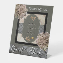 Neutral Tones Floral Guestbook