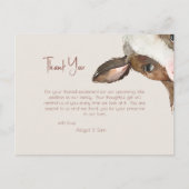 Neutral Tones Koe Baby shower Dank u Briefkaart (Voorkant)