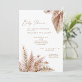 Neutral Tones Pampas-Baby shower Kaart (Staand voorkant)