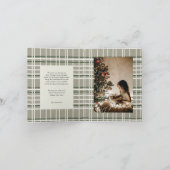 Neutral Tones Plaid Minimalistisch Gevouwen Vakant Feestdagen Kaart (Binnen)