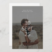 Neutral Tones Save the Date Card Kaart (Voorkant / Achterkant)